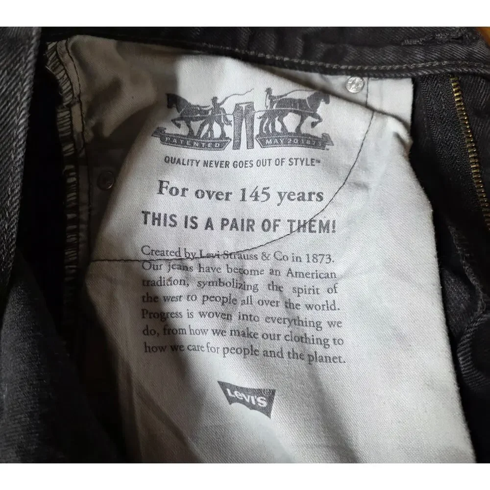 Vintage Late 90s Levi's Black Denim Straight Leg Mens Jeans (May 1999) Sz31x32